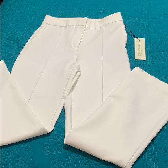 NWT Rachel Zoe Ivory Front Zip HiRise Kick Flare Slacks/Trousers/Pants Size 2 - Picture 4 of 15